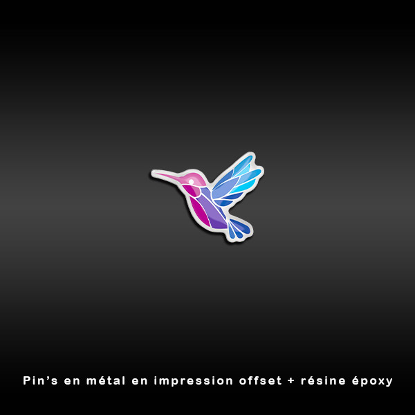 pin's personnalises avec logo en degrade de couleurs