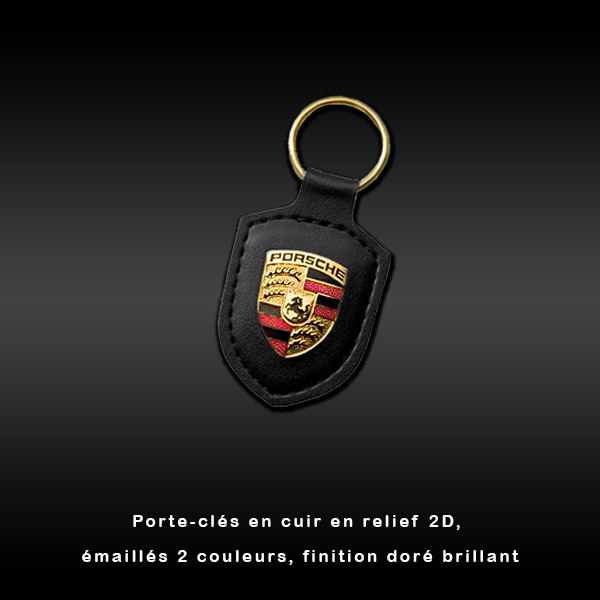 Porte-clé personnalisé Porsche en cuir