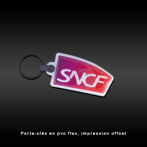 porte-clef en pvc flex avec impression logo avec dégradés de couleurs